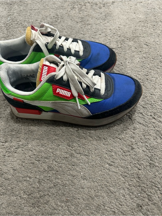 Puma Shoes - Puma Colorblock Athletic Sneakers - Blue, Green, Red & White